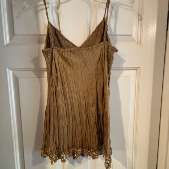 Georgiou Studio Gold beaded & sequin Camisole top medium- Vintage - Picture 2 of 3